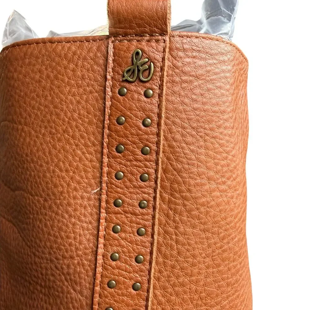 Sam Edelman Prina Women's Brown Leather Studded Knee High Riding Boots - 6.5